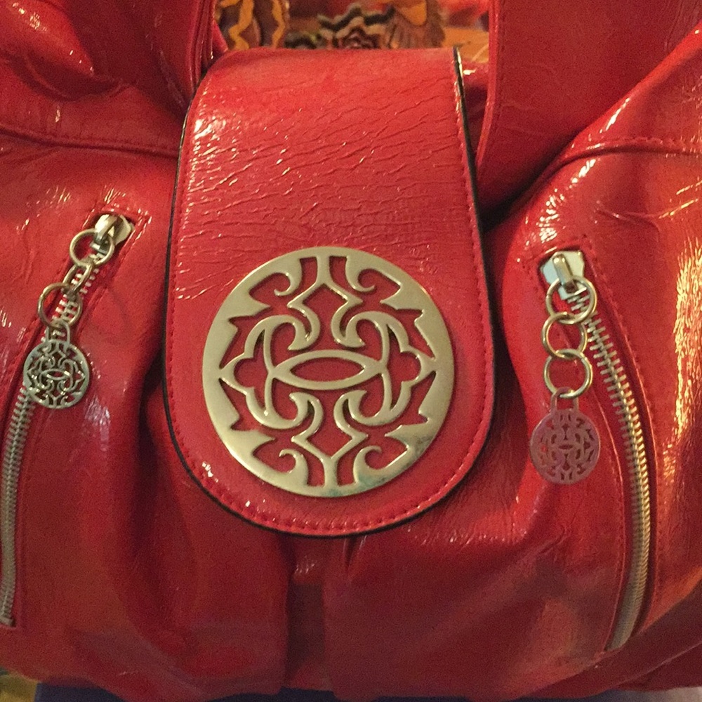 Steve Madden Red Faux Patent Leather Hobo Bag - Picture 3 of 5
